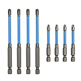 🗹【Bits mit Hoher Härte】Die Kreuzschraubendreherbits für Elektriker sind auf HRC 63° gehärtet. Sandgestrahlte schwarze Phosphatierung für besseren Rostschutz und festere Verschraubung.