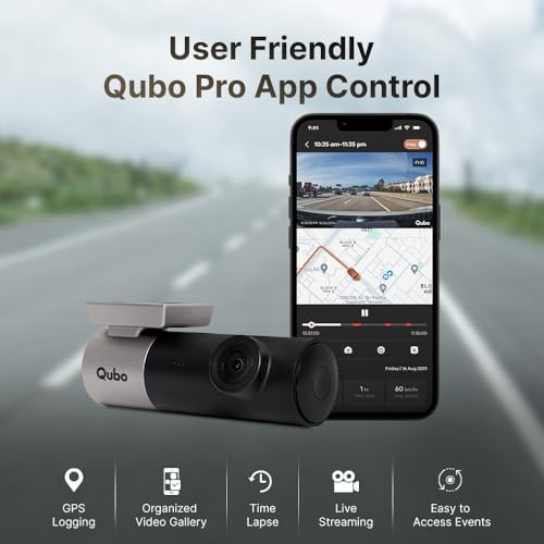 Image of Qubo Car Dash Camera Pro (with GPS Logger) Dash Cam | from Hero Group | Made in India | Full HD 1080p | Wide Angle View | G-Sensor | Wi-Fi | Emergency Recording | Supports Up to 256 GB SD Card
