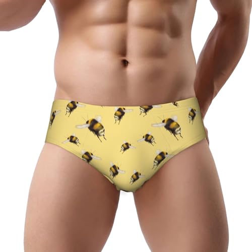 funny bumblebees yellow Mens Underwear Briefs - Soft Breathable Stretch Comfort Mens Bikini Underwear
