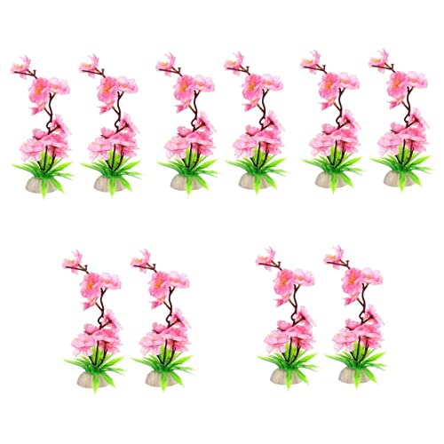 Anneome 10 Pièces De Bureau Prune Poisson Restaurant Floral Dessert Pour Paysage Dîner Faux Faux Décoration Rose Plat De Mariage Table De Cuisine Sashimi Sushi Jardin