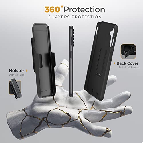 For Samsung Galaxy A54 5G Case With Clip, Belt Clip Case For Samsung A54 2023, Shell Holster Combo A54, Slim Rugged Drop Shockproof Protective Cover With Kickstand (6.4") | Motive #TOP5