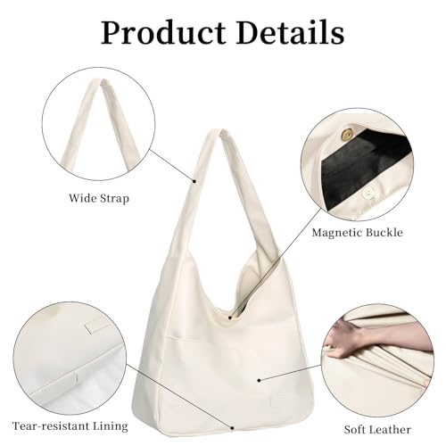 Hobo Bags for Women Leather Tote Bag Vegan Leather Shoulder Hand Bag Hobo Purse Tote Bags Large Soft Shoulder Bag3