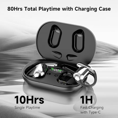 Image of CoolJumper Open Ear Wireless Bluetooth 6.1 Earbuds with Earhooks for Sport | HiFi Stereo Open Ear Earphone with ENC Mic, IP7 Waterproof Wireless Headphone for Running, Gym, Workout and Business