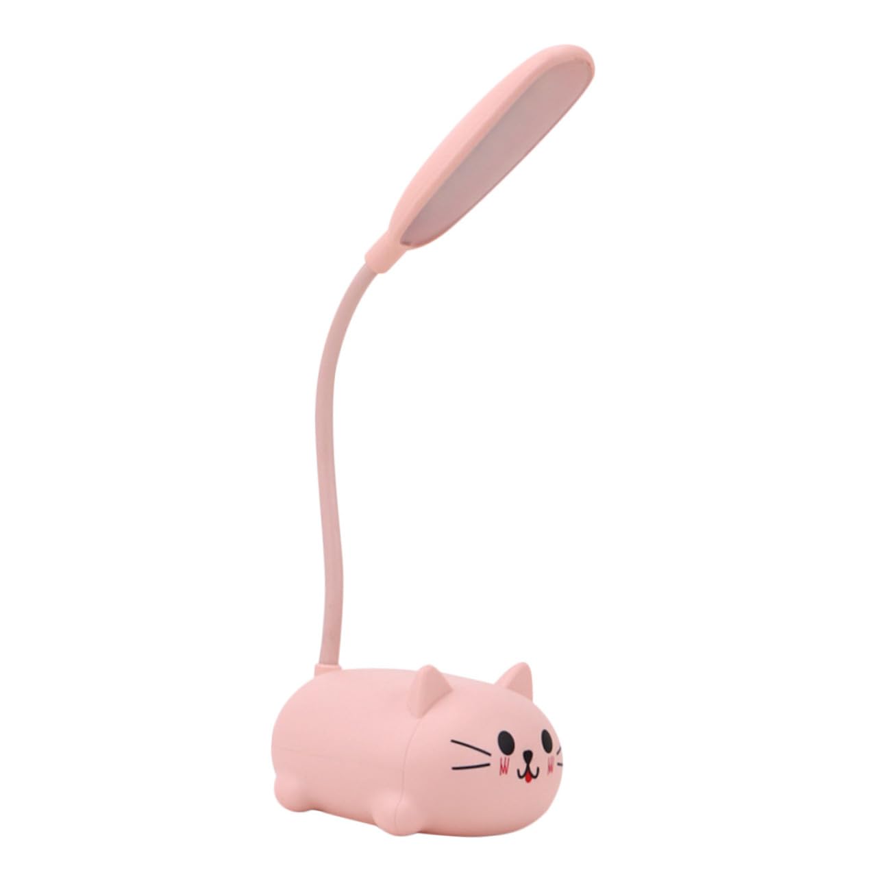 FUTUREORYY Lámpara de Mesa Rosa con Diseño de Gato Luz LED Recargable por USB Lámpara Infantil para Escritorio y Noche Luz de Lectura Suave y Protectora