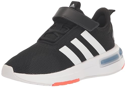 adidas Racer TR23 Sneaker, Black/White/Solar Red, 5.5 US Unisex Big Kid