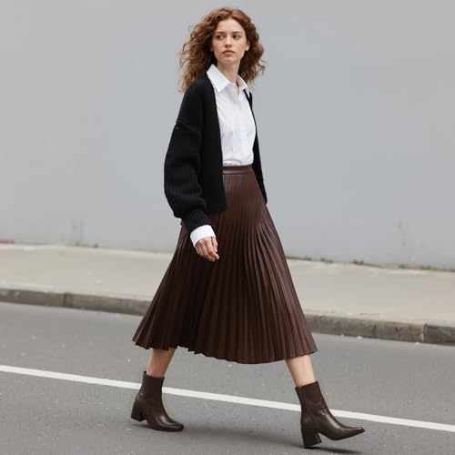 Ankle Boots for Women 2.76" Chunky Heel Square Toe Fall Winter Side Zipper Dress Ankle Booties for Women3