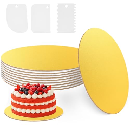L&W Luck 10 Piezas Base para Tartas, 30 cm Plato Redondo para Pastel, Con rascador para Bodas, cumpleaños y Fiestas (Estilo 2)