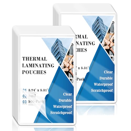Image of Index Card Laminating Pouches 3x5 File Card Laminating Pouches Lamination Pouches Recipe Card Laminating Pouches for Work Permits Pass Cards Student ID Cards (500, 3x5inch)