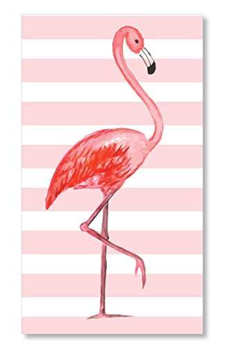 X&O Paper Goods Pink and White Striped Flamingo Table Napkins and Guest Towels 16pc, 4.75'' W x 8'' L