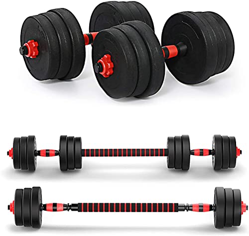 Image of FIT & FITNESS Adjustable Dumbbell and Barbell Set With Connecting Rod for Home Workout & Strength Training (10KG 3 in 1) - Alloy Steel, Black