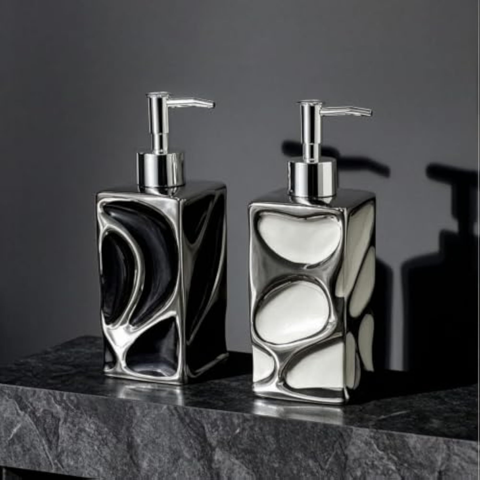 Marbled Ceramic Lotion Dispenser, Large Size