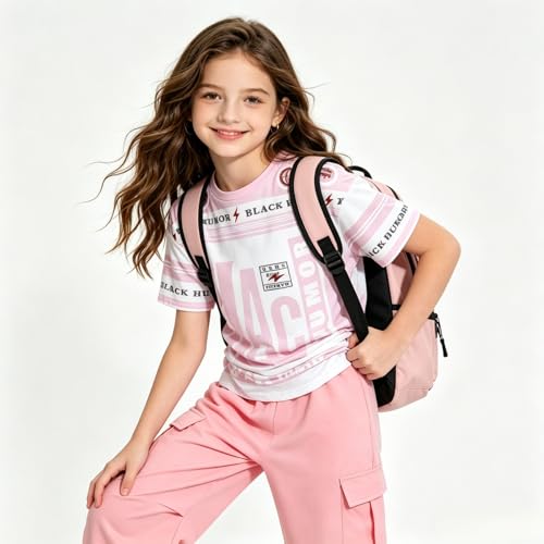 Image of Girls Clothes 2 Piece Short Sleeve T-Shirt Tops & Camo Pants Spring Summer Casual Outfits for Teen Tween Girl 7-14Y