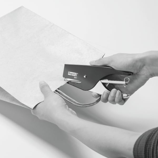 Rapid S51 Retrò Classic, Cucitrice a pinza capacità fino a 15 fogli, Cucitrice in acciaio ergonomica, Caricamento posteriore, Compatibile con punti 21/4, Nero, 10538705