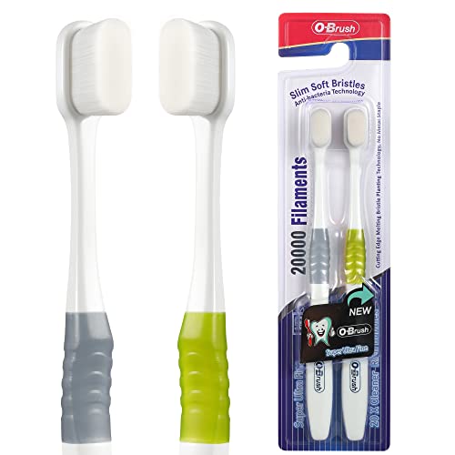 OBrush B Rush Extra Soft Toothbrush, Ultra Soft Toothbrush for Sensitive Gums, 20k Nano Floss...