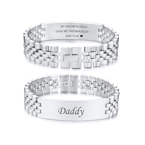 VNOX Personalized Gifts - Stainless Steel Masculine Custom Bracelets For