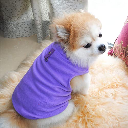 Pixriy Dog Sweater, Soft Fleece Vest With Leash Ring Pullover Jacket Winter Pet Dog Clothes For Puppy Small Dog Cat Teddy Chihuahua Yorkshire For Christmas (L, Purple) #TOP4