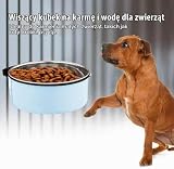 SUOXU Miska na wodę dla psa, typ klatki wiszącej dla zwierząt domowych, podajnik dla psa ze stali nierdzewnej, miska dla szczeniaka, dozownik wody dla psa, nie rozlewa, miski do karmienia małych psów,