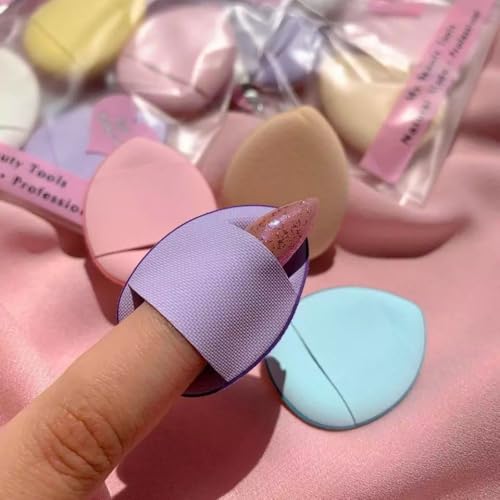 Finger Makeup Mini Beauty Blender | Makeup Puff for Foundation Blending & Bath Sponge for Body Exfoliating Skin Care (3 Finger Makeup Mini Blender)