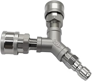 beduan 304 SS 1/4 Pressure Washer Tee Splitter Coupler Y Quick Connect | 304 Stainless Steel, Two Gun to One Power Washer