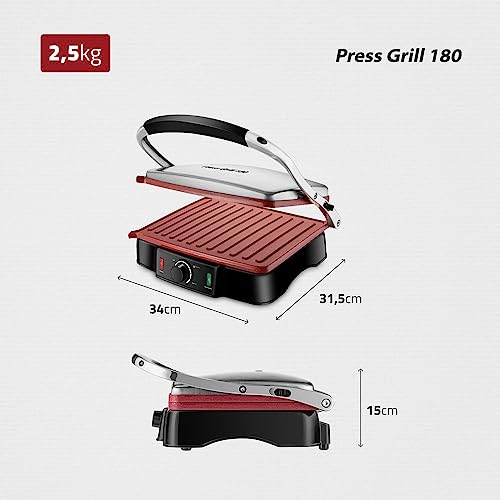 Press Grill 180°, Mondial, Preto/Inox, 2000W, 220V - PG-02 - Imagem 7