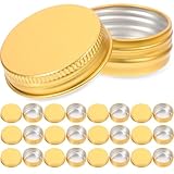 OSALADI 24 Tarros de Aluminio Redondos Tapa de Rosca, 15 Ml, Latas Metálicas Doradas, Recipientes para Cosméticos, Velas y Perlas, Contenedores Portátiles para Hogar y Manualidades