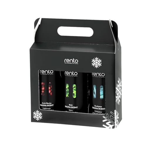 Rento Pack Cadeau 3 essences 400ml Eucalyptus, Baies arctiques, Birch pour Sauna