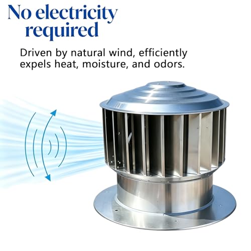 Extractor eólico acero inoxidable 304 ventilador turbina ventilación techo 15.7in 4