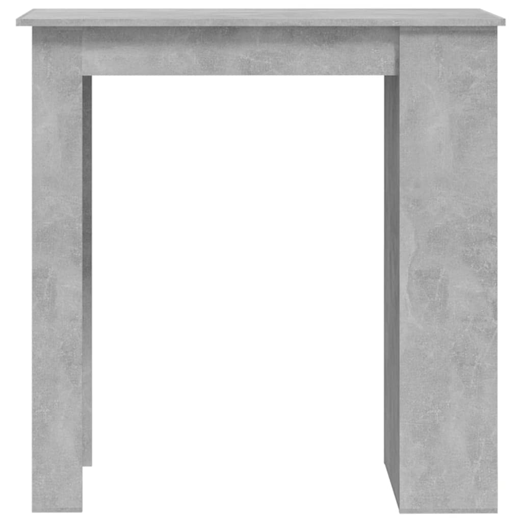 vidaXL Table de Bar à étagère de Rangement Gris béton 102x50x103,5 cm