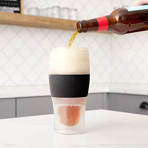 Host FREEZE Beer Glasses, Frozen Beer Mugs, Freezable Pint Glass Set, Insulated Pint Glass to Keep Your Drinks Cold, Double Walled Insulated Glasses, Tumbler for Iced Coffee, 16oz, Set of 2, Black by Host - Used condition - Image 8