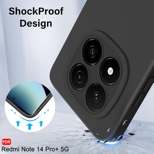 Image of TheGiftKart Liquid Silicon Back Cover Case for Mi Redmi Note 14 Pro Plus 5G | Stylish Camera Protection Module | Micro-Fibre Lining Inside | Back Cover Case for Redmi Note 14 Pro+ 5G (Silicone, Black)
