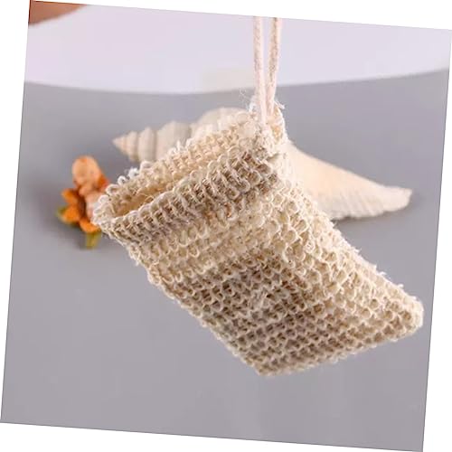 Porte-savon en filet lin coton Healvian avec sachets de mesh exfoliant douche - 4
