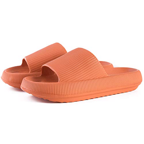 Slide Sandals for Men - Shower Sandal Slippers Bathroom Slippers Men's Slide Sandals Non Slip Sandals Slides Sandals for Mens Orange-42-43