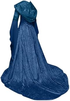 Generisch Heksenjurk voor dames, Halloween, gothic, maten S-5XL, middeleeuwse hekset, vintage jurk met trompetmouwen, Victoriaanse vampier, cosplay, carnavalskostuum, Lila #4, M