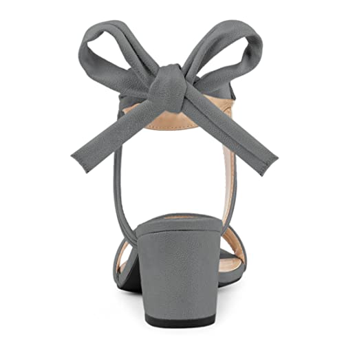 Image of Allegra K Women's Open Toe Ankle Tie Back Block Heels Sandals
