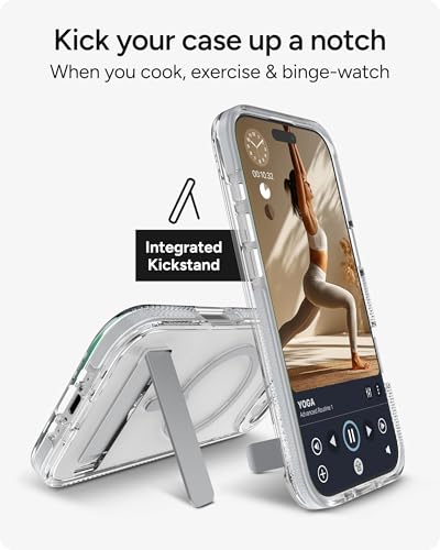 Image of ZAGG Santa Cruz Snap Case with Kickstand for iPhone Air - Silver, Drop Protection (13ft /4m), MagSafe Charging Compatible, ClearGuard Anti-Yellowing Technology, Scratch Resistant Phone Case