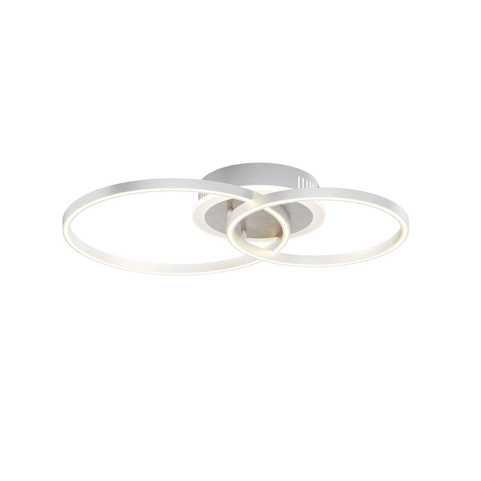 Lindby Satin-Finished Nickel Edica Dimmable (Modern) In Silver Made Of Aluminium For E.g. Living Room & Dining (1 Light Source,) From