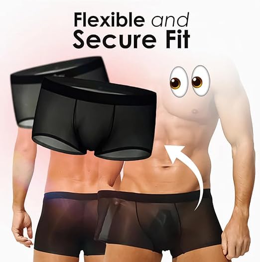 Niksy Underwear, Niksy Sheer Underwear, Men's Ultra-Thin Ice Silk Transparent Boxer Briefs Ultra-Thin Breathable4