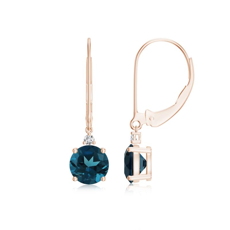 Image of Goldhartz 2 Ct. Natural Amethyst 6 mm Leverback Earrings for Women in 14k Gold Micron Plated 925 Sterling Silver, January Birthstone Dangle Earrings Jewelry for Her