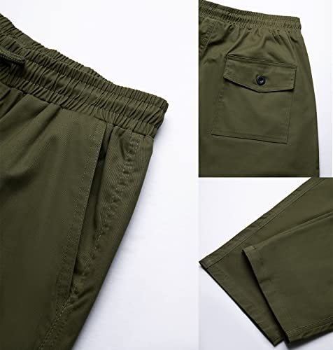 Image of THWEI Mens Cargo Pants Casual Drawstring Athletic Jogger Sports Outdoor Trousers