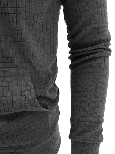 Men's Fashion Lightweight Drawstring Hoodie Full Zipper Long Sleeve Sweatshirt Casual Waffle Jackets Coat3