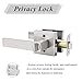 Probrico Square Satin Nickel Bedroom and Bathroom Privacy Door Levers Lockset Keyless Door Locks Handles, Pack of 10