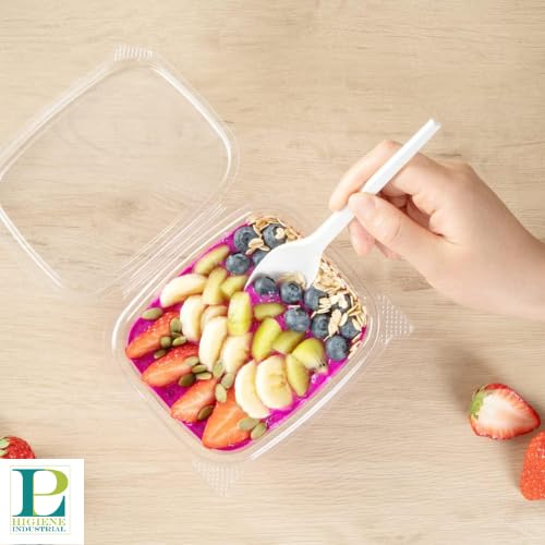 Pack Envases reutilizables para Alimentos Ecologico - Envases de plastico con tapa - Contenedores de Plastico Reutilizables - Poliestireno (100, 1000 ml)