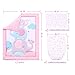 JISEN 3 Piece Crib Bedding Set Crib Quilt Crib Sheet Pillowcase - Soft Microfiber Printed Nursery Set for Baby Boys or Girls Pink Elephant