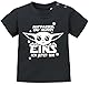 MoonWorks® Baby T-Shirt Yoda Parodie erster oder zweiter Geburtstag lustiger Spruch Geburtstagsshirt Kurzarm 1 ich jetzt Bin schwarz 80/86 (10-15 Monate)