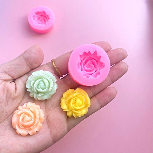 Yiicon 2Pcs Making Rose Flower Fondant 3D Diy Form Handmade Decorating Moulds Fondant Chocolate Cake Decorating Tool Kitchen Baking Tools #TOP5