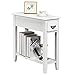 COSTWAY Comodino Stretto com Gambe Resistenti, Tavolino da Salotto con Cassetto e Mensola Inferiore, Ideale per Piccoli Spazi in Camera da Letto, Salone e Ingresso, 60 x 25 x 60,5 cm (Bianco)
