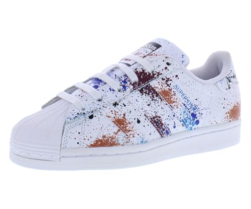 adidas Superstar GS Girls Shoes Size 7, Color: White/Multi Color/Egg White