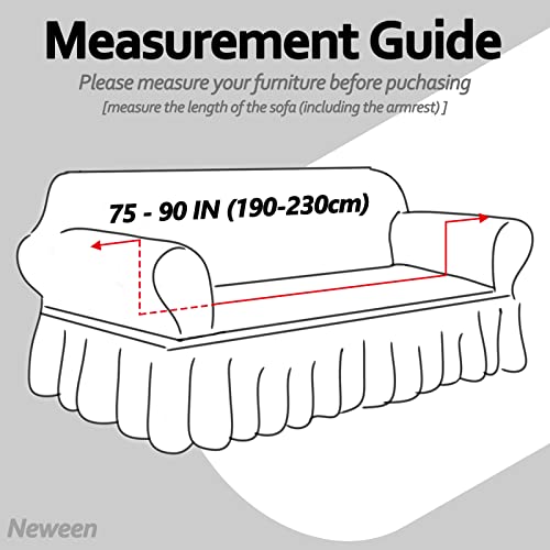 Neween Couch Cover Sofa Slipcover Washable 1-Piece Sofa Cover With Skirt, Universal Stretchy Furniture Protector Couch Slipcover With 1 X Pillowcase Country Style For Kids, Pets (Sofa, Blue) #TOP6