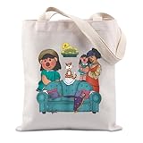 TIIMG Healing Cartoon TV Show Inspired Gift Cartoon Lover Molly Fans Gift Tote Bag (comfy cartoon)