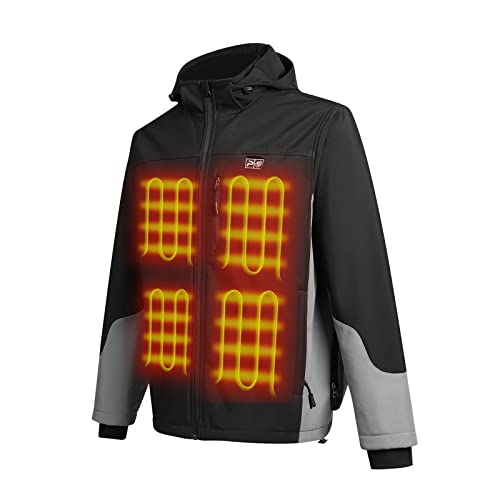 PROSmart Chaqueta calentada para hombre - Chaqueta térmica impermeable Chaqueta eléctrica Chaquetas para hombre con batería recargable de 5000 mAh, Negro , M Cover